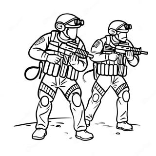 Swat Team Officer In Action Coloring Page 8997-7364