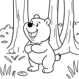 Adventurous Winnie The Pooh In The Forest Coloring Page 9007-7369