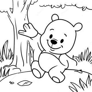 Adventurous Winnie The Pooh In The Forest Coloring Page 9007-7370