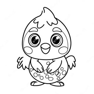 Cute Hatchimal With Sparkling Eyes Coloring Page 9017-7380