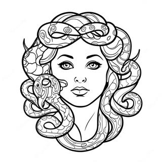 Medusa With Snakes Hair Coloring Page 9027-7394