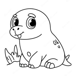 Cute Walrus With Big Eyes Coloring Page 9037-7390