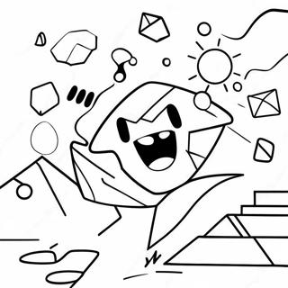 Colorful Geometry Dash Level Coloring Page 9047-7401