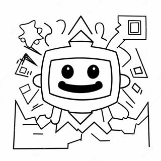 Colorful Geometry Dash Level Coloring Page 9047-7404