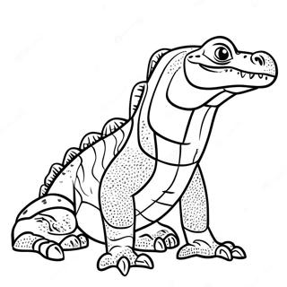 Realistic Komodo Dragon Coloring Page 9077-7425