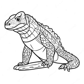 Realistic Komodo Dragon Coloring Page 9077-7426