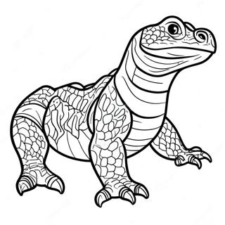 Realistic Komodo Dragon Coloring Page 9077-7427