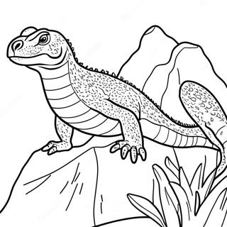 Realistic Komodo Dragon Coloring Page 9077-7428