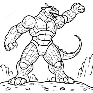 Pacific Rim Kaiju Battle Coloring Page 9096-7439