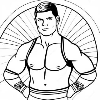 Cody Rhodes In Ring Attire Coloring Page 9107-7445