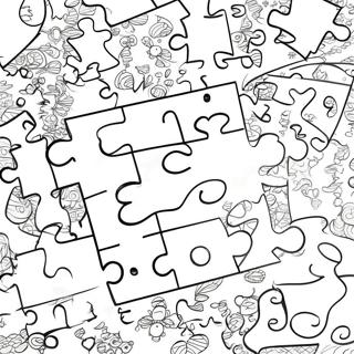 Colorful Autism Puzzle Pieces Coloring Page 9117-7454