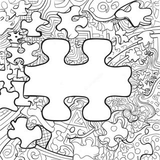 Colorful Autism Puzzle Pieces Coloring Page 9117-7455