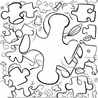 Colorful Autism Puzzle Pieces Coloring Page 9117-7456