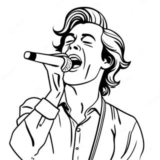 Harry Styles Singing On Stage Coloring Page 9127-7462