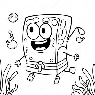 Spongebob Squarepants Underwater Adventure Coloring Page 912-722