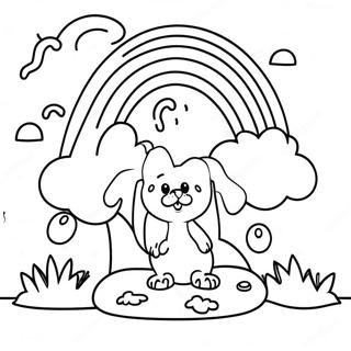 Bright Rainbow Friends Yellow Scene Coloring Page 9137-7469