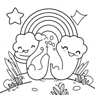 Bright Rainbow Friends Yellow Scene Coloring Page 9137-7470