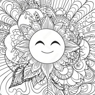 Bohemian Sun And Moon Mandala Coloring Page 9166-7492