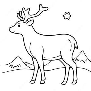 Reindeer Coloring Page 9176-7498