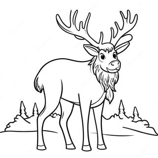 Reindeer Coloring Page 9176-7499