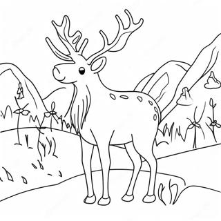 Reindeer Coloring Page 9176-7500