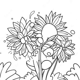 Colorful Fireworks Display Coloring Page 9187-7511