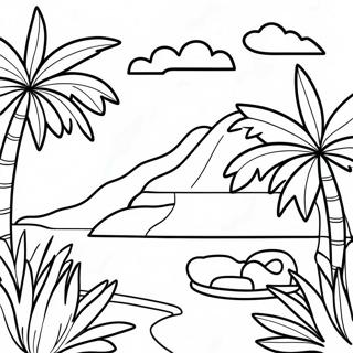 Colorful Puerto Rican Landscape Coloring Page 9207-7525