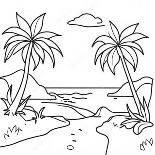 Colorful Puerto Rican Landscape Coloring Page 9207-7526