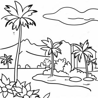 Colorful Puerto Rican Landscape Coloring Page 9207-7528