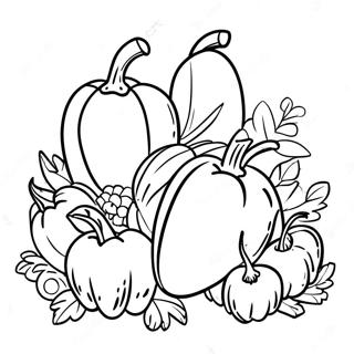 Cornucopia Harvest Coloring Page 9226-7542