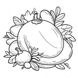 Thanksgiving Cornucopia Coloring Page 9227-7538