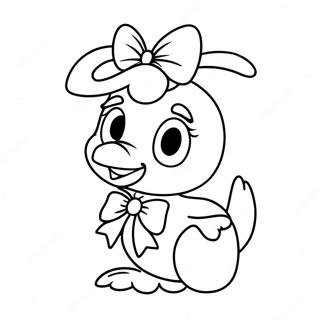 Cute Daisy Duck In A Bow Coloring Page 922-741