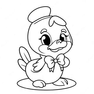 Cute Daisy Duck In A Bow Coloring Page 922-742