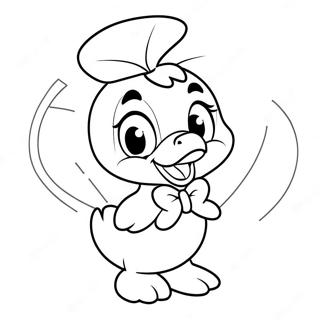 Cute Daisy Duck In A Bow Coloring Page 922-744