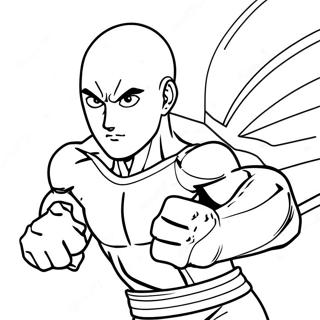 Saitama In Action Coloring Page 9237-7550