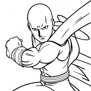 Saitama In Action Coloring Page 9237-7552