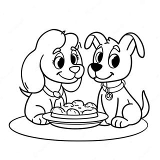 Playful Lady And Tramp Coloring Page 9247-7558