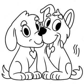 Playful Lady And Tramp Coloring Page 9247-7560