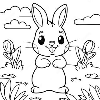 Cute Peter Rabbit In The Garden Coloring Page 9257-7561