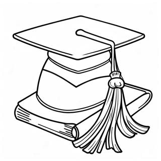 Kindergarten Graduation Cap And Gown Coloring Page 9276-7586