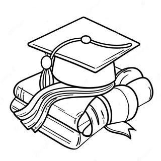 Kindergarten Graduation Cap And Gown Coloring Page 9276-7587