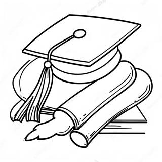 Kindergarten Graduation Cap And Gown Coloring Page 9276-7588