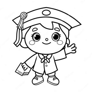 Cute Kindergarten Graduate Holding A Diploma Coloring Page 9277-7579