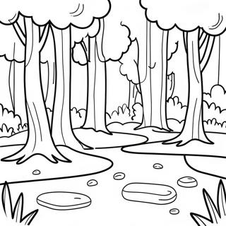 Vibrant Forest Ecosystem Coloring Page 9287-7597