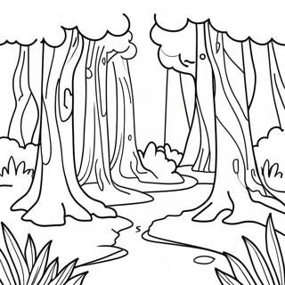 Vibrant Forest Ecosystem Coloring Page 9287-7600