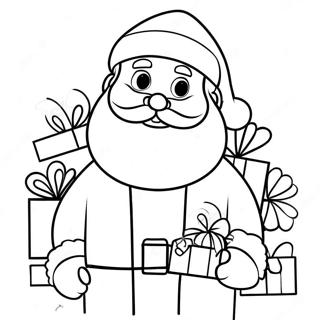 Jolly Santa With Gifts Coloring Page 92-77