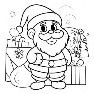 Jolly Santa With Gifts Coloring Page 92-79