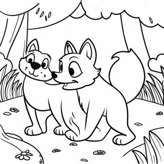 The Fox And The Hound Coloring Page 9306-7611