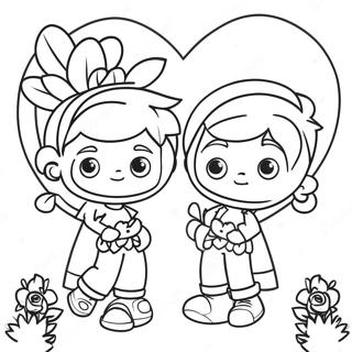 Boy Valentine Coloring Page 9326-7620