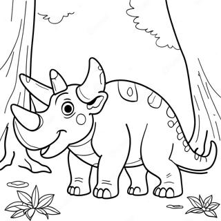 Majestic Triceratops In A Forest Coloring Page 932-738